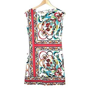 Morgan McFeeters white floral shift dress size 4 B175